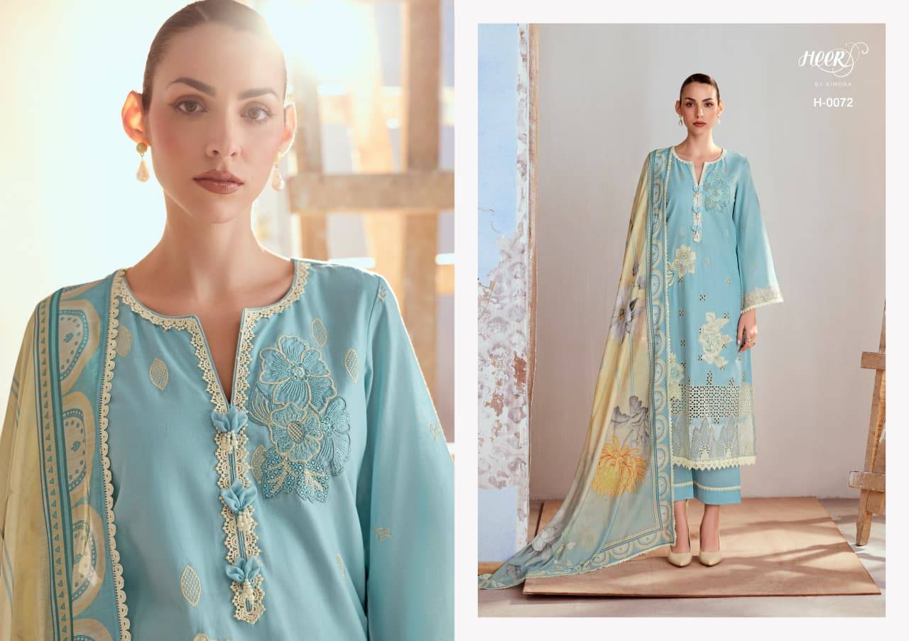 Crimson cotton vol-251 by Heer 0071 to 0076 series Beautiful Fancy Stylish Colourful casual Pure cotton lawn Dresses At Wholesale Price